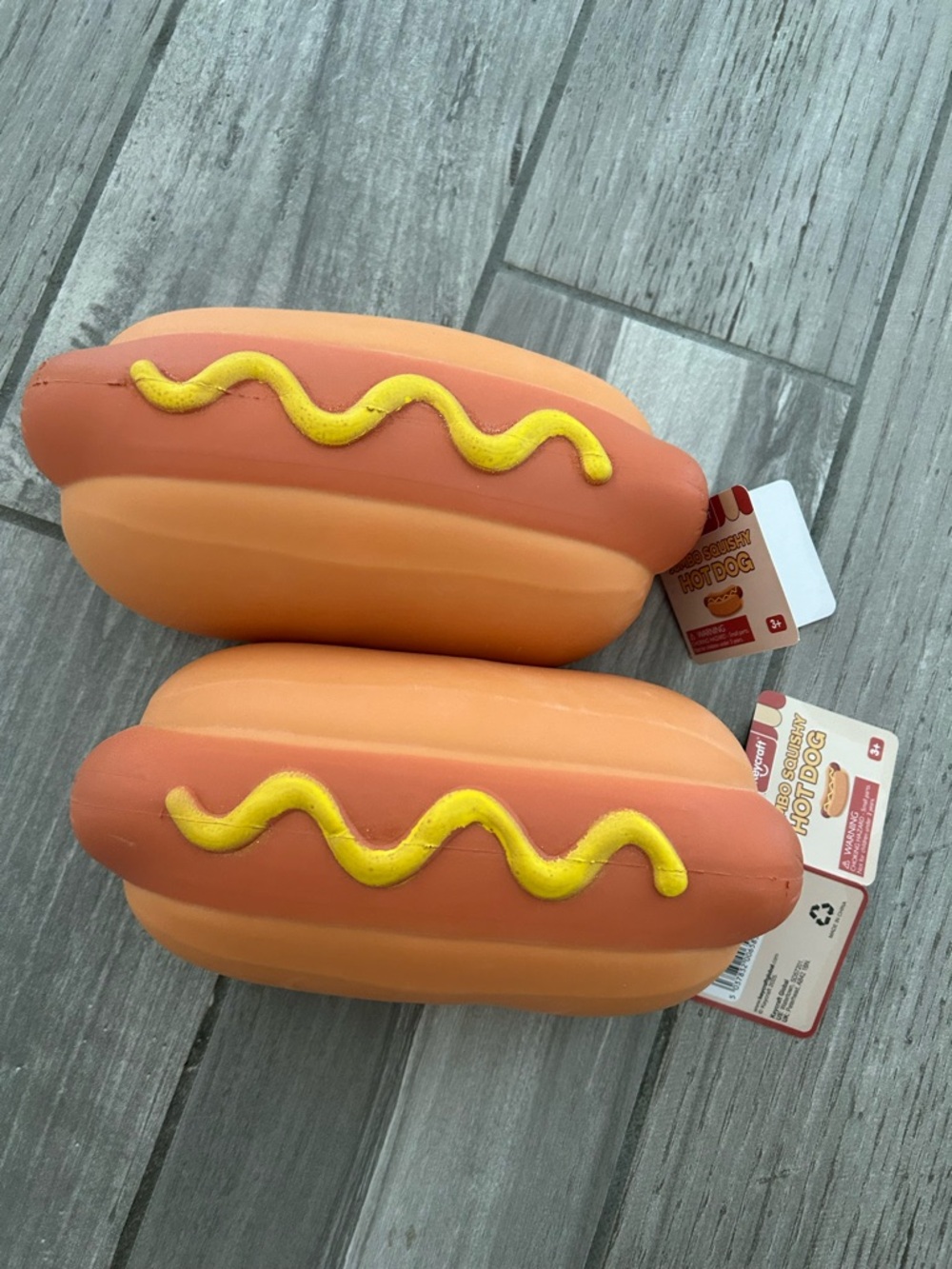 Hot Dog Squishy Toy with Yellow Mustard Squiggle VIRAL